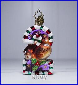 RARE Christopher Radko Peppermint Number 2 Birds Christmas Ornament