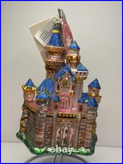 RARE Christopher Radko SLEEPING BEAUTY JEWELED CASTLE Disneyland Ornament EUC