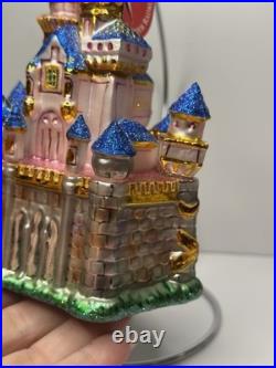 RARE Christopher Radko SLEEPING BEAUTY JEWELED CASTLE Disneyland Ornament EUC