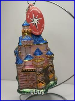 RARE Christopher Radko SLEEPING BEAUTY JEWELED CASTLE Disneyland Ornament EUC