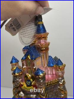 RARE Christopher Radko SLEEPING BEAUTY JEWELED CASTLE Disneyland Ornament EUC