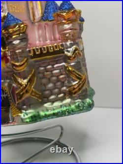 RARE Christopher Radko SLEEPING BEAUTY JEWELED CASTLE Disneyland Ornament EUC