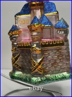RARE Christopher Radko SLEEPING BEAUTY JEWELED CASTLE Disneyland Ornament EUC