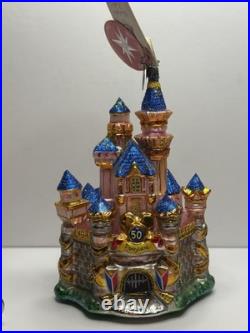 RARE Christopher Radko SLEEPING BEAUTY JEWELED CASTLE Disneyland Ornament EUC