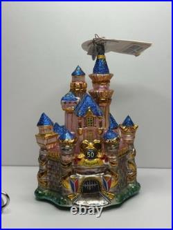 RARE Christopher Radko SLEEPING BEAUTY JEWELED CASTLE Disneyland Ornament EUC