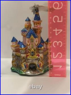 RARE Christopher Radko SLEEPING BEAUTY JEWELED CASTLE Disneyland Ornament EUC