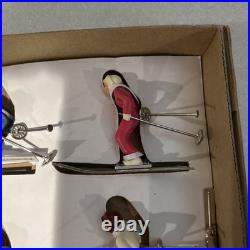 RARE Christopher Radko Shiny Brite Vintage Metal Downhill Skiers