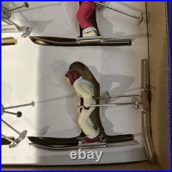 RARE Christopher Radko Shiny Brite Vintage Metal Downhill Skiers