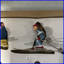 RARE Christopher Radko Shiny Brite Vintage Metal Downhill Skiers