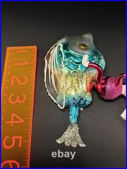 RARE HTF Christopher Radko Italian OVER THE WAVES Man on Fish Ornament 94-261-0