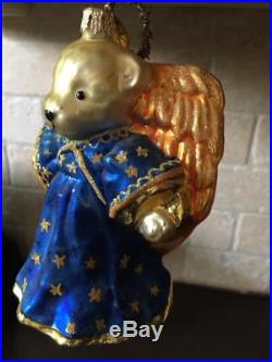 RARE MUFFY ANGEL VANDERBEAR Christopher Radko Ornament Golden Wings & Halo