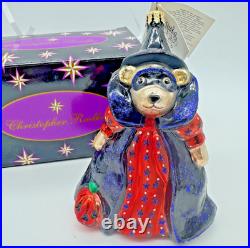 RARE NWT Christopher Radko Muffy VanderBear Witch Halloween Glass Ornament