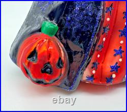RARE NWT Christopher Radko Muffy VanderBear Witch Halloween Glass Ornament