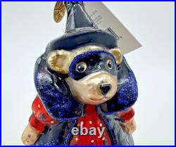 RARE NWT Christopher Radko Muffy VanderBear Witch Halloween Glass Ornament