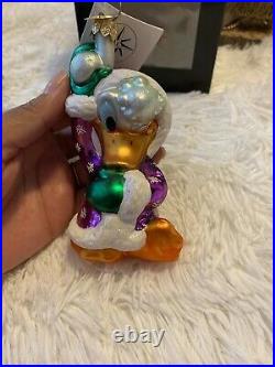 RARE Radko Disney 2000 JEWEL DONALD & DAISY SNOWBALL Donald Duck Ornament