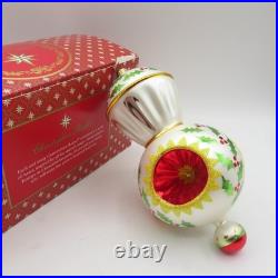 RARE Radko Glass Christmas Ornament SARABAND Triple Indent Reflector Drop Ball