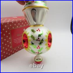 RARE Radko Glass Christmas Ornament SARABAND Triple Indent Reflector Drop Ball