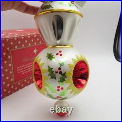 RARE Radko Glass Christmas Ornament SARABAND Triple Indent Reflector Drop Ball