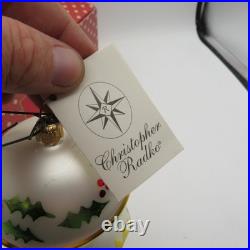 RARE Radko Glass Christmas Ornament SARABAND Triple Indent Reflector Drop Ball
