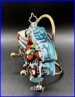 RARE Radko Lucky in Kentucky USA State Glittery Glass And Christmas Ornament