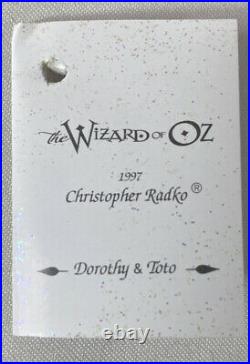 RARE! Radko Wizard Of Oz Blown Glass Ornament DOROTHY & Toto 5.5 In Box