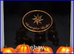 RARE Retired CHRISTOPHER RADKO Fall Line Up Pumpkin Halloween Garland 3'ft
