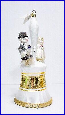 RARE Retired CHRISTOPHER RADKO Large Wedding Bell Glass Christmas Ornament withTAG
