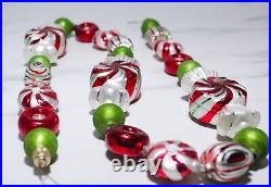 RARE Retired CHRISTOPHER RADKO Penny Candy Glass Christmas Garland 3ft