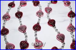 RARE Retired CHRISTOPHER RADKO Valentine Hearts Glass Christmas Garland 72