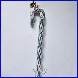 RARE VINTAGE Christopher Radko Candy Cane ornament'Minty Twirls' Blue/Pink