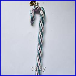 RARE VINTAGE Christopher Radko Candy Cane ornament'Minty Twirls' Blue/Pink