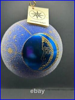 RARE VTG Christopher Radko ASTRONOMY Zodiac Sugared Round Ball Ornament 96-218-0