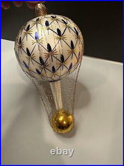 RARE VTG Christopher Radko FRENCH REGENCY Wired Blue Balloon Ornament 93-161-0