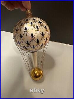 RARE VTG Christopher Radko FRENCH REGENCY Wired Blue Balloon Ornament 93-161-0