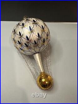 RARE VTG Christopher Radko FRENCH REGENCY Wired Blue Balloon Ornament 93-161-0