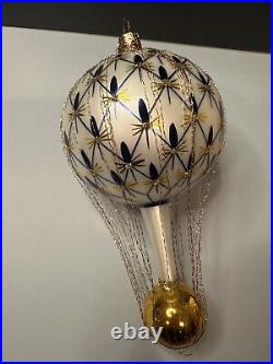 RARE VTG Christopher Radko FRENCH REGENCY Wired Blue Balloon Ornament 93-161-0