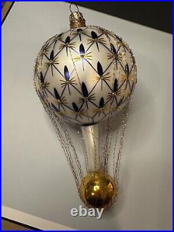 RARE VTG Christopher Radko FRENCH REGENCY Wired Blue Balloon Ornament 93-161-0