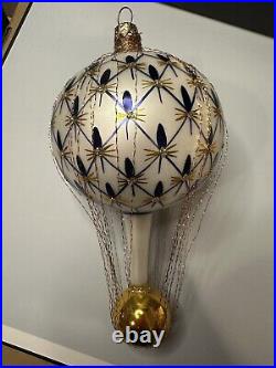 RARE VTG Christopher Radko FRENCH REGENCY Wired Blue Balloon Ornament 93-161-0