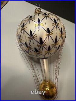 RARE VTG Christopher Radko FRENCH REGENCY Wired Blue Balloon Ornament 93-161-0