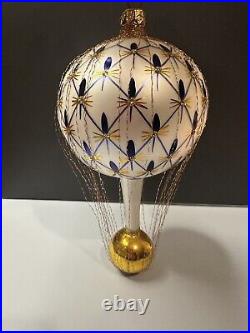 RARE VTG Christopher Radko FRENCH REGENCY Wired Blue Balloon Ornament 93-161-0