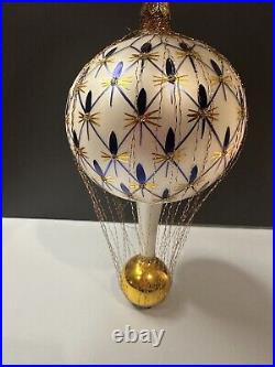 RARE VTG Christopher Radko FRENCH REGENCY Wired Blue Balloon Ornament 93-161-0