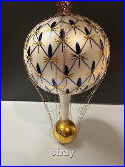 RARE VTG Christopher Radko FRENCH REGENCY Wired Blue Balloon Ornament 93-161-0