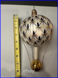 RARE VTG Christopher Radko FRENCH REGENCY Wired Blue Balloon Ornament 93-161-0