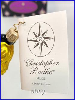 RARE Vint. Christopher Radko Disney ALICE IN WONDERLAND Alice Glass Ornament NIB