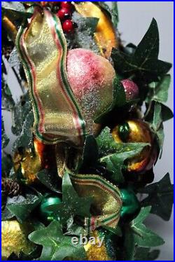 RARE Vintage CHRISTOPHER RADKO Topiary Wreath Glass Garland Christmas Ornament