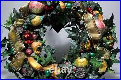 RARE Vintage CHRISTOPHER RADKO Topiary Wreath Glass Garland Christmas Ornament