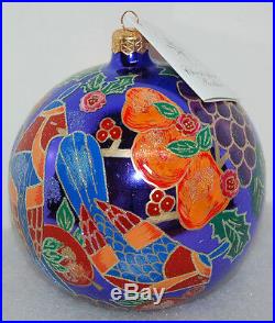RET Radko PARTRIDGE PARFAIT Christmas Ornament LG BALL 99-011-0 Rare