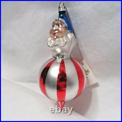 Radko 1990 JOEY CLOWN Vintage Striped Circus Clown RARE Ornament NEW withTag