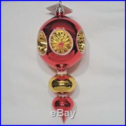 Radko 1994 RUBY REFLECTOR Vintage RARE Red & Gold Spire Ornament NEW withTag