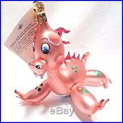 Radko 2002 DRAGON PUFF VERY RARE Pink Dragon Reptile Ornament NEW withTag ITALY